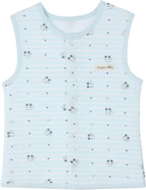 100% Certified Organic Cotton Baby Quilted Jacquard Sleeveless Jacket Soft Vest