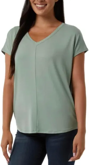 32 Degrees Cool Women's Soft Luxe Short Sleeve V-Neck Top