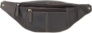 721 Genuine Soft Leather Bumbag Fanny Pack Waist Pouch (Oil Brown)