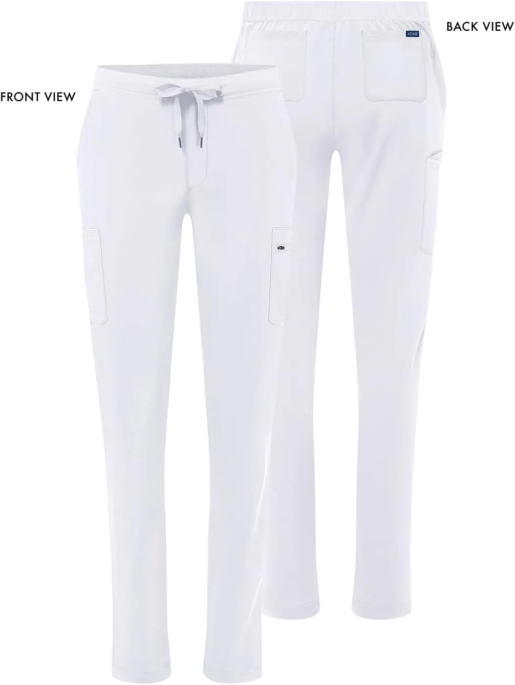 Adar Addition Scrubs for Women - Skinny Leg Cargo Drawstring Scrub Pants