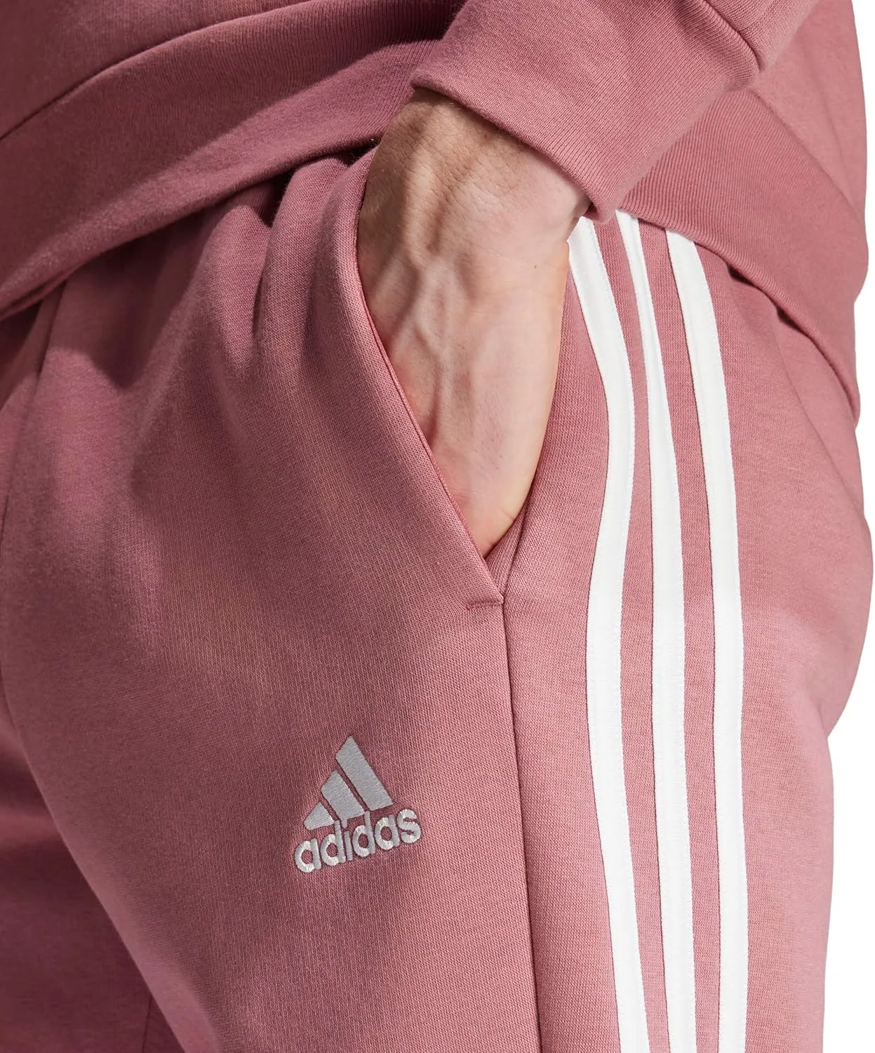 adidas Men's Tall Size Essentials 3-Stripes Fleece Tapered Cuff Pants