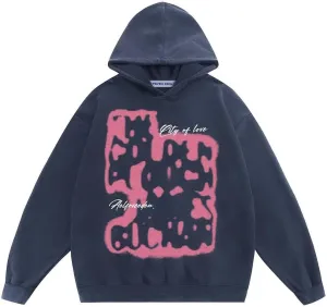 Aelfric Eden Mens Oversized Graphic Hoodies Abstraction Print Washed Hoodie Sweatshirt Unisex Hooded Pullover Tops