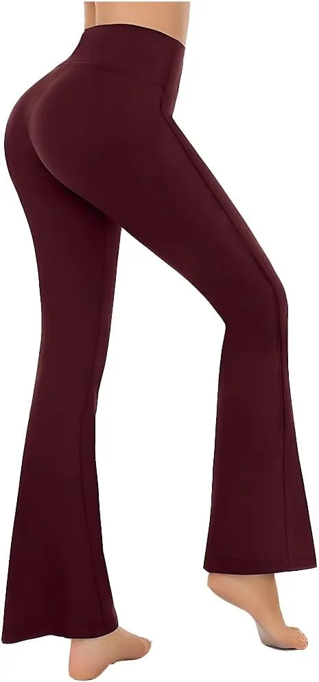 AIFARLD Bootcut Yoga Pants for Women with Pockets Flare Leggings Wide Leg High Waist Workout Tummy Control Gym