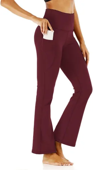 AIFARLD Bootcut Yoga Pants for Women with Pockets Flare Leggings Wide Leg High Waist Workout Tummy Control Gym