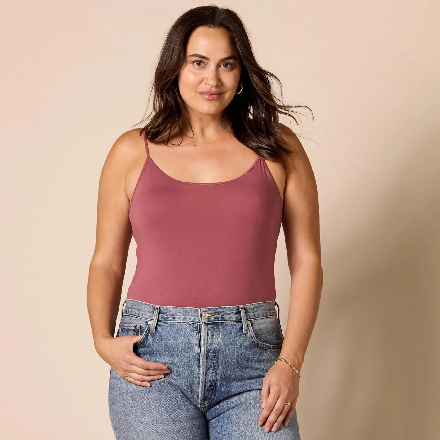 Amazon Essentials Women's Slim-Fit Cami Bodysuit, Pack of 2