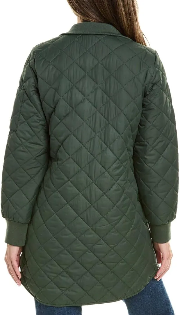 Andrew Marc Women's Quilted Longline Jacket with Side Zips