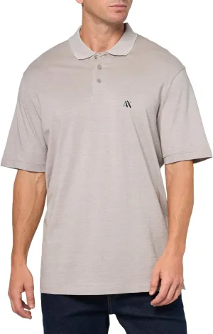 Armani Exchange Men's Heathered Cotton Piquet Regular Fit Polo