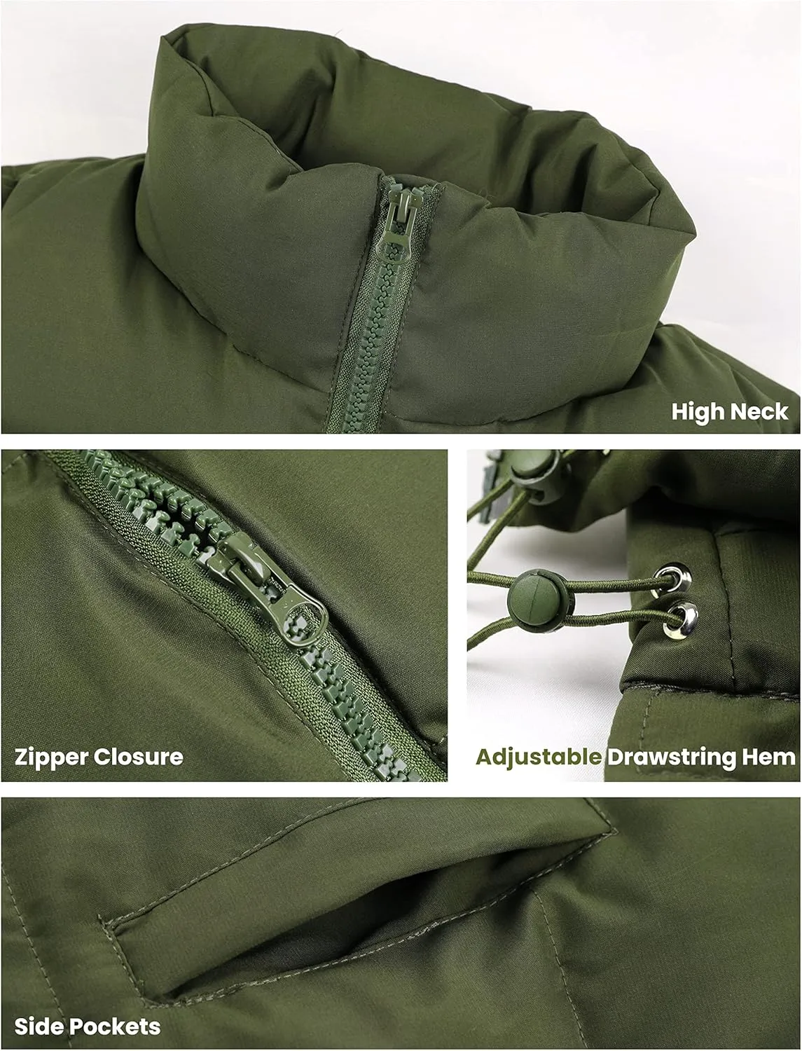Athlisan Womens Zip Up Puffer Vest Stand Collar Sleeveless Padded Jacket Coat