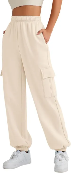 AUTOMET Womens Cargo Sweatpants Oversized Fleece Joggers Fall Fashion Outfits Y2k Clothes 2025 with Pockets