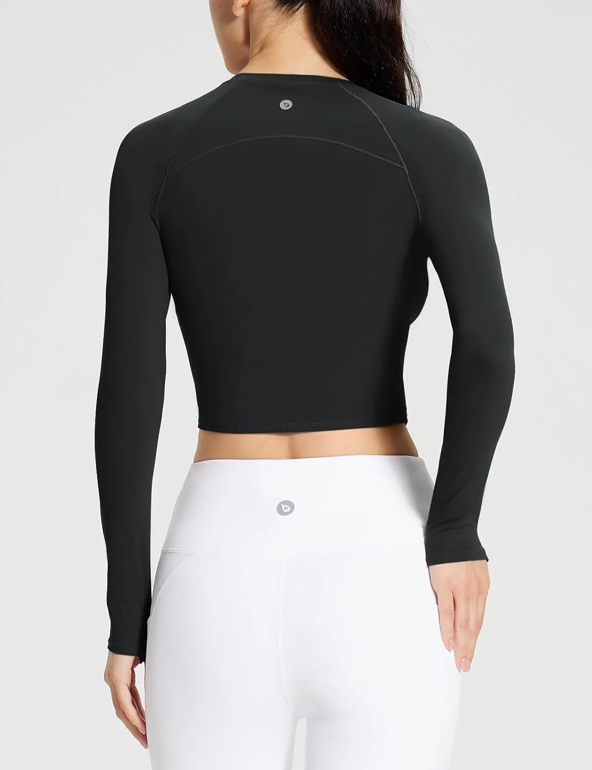 baleaf Womens Long Sleeve Workout Tops Athletic Crop Top Running Slim Fit Gym Yoga Shirts