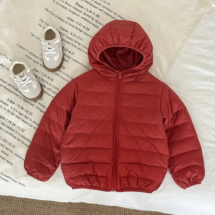 Basic Solid Color Ultra Light Down Jackets