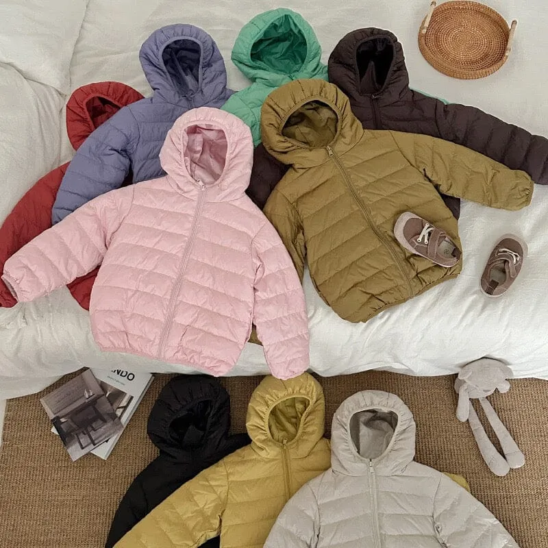 Basic Solid Color Ultra Light Down Jackets