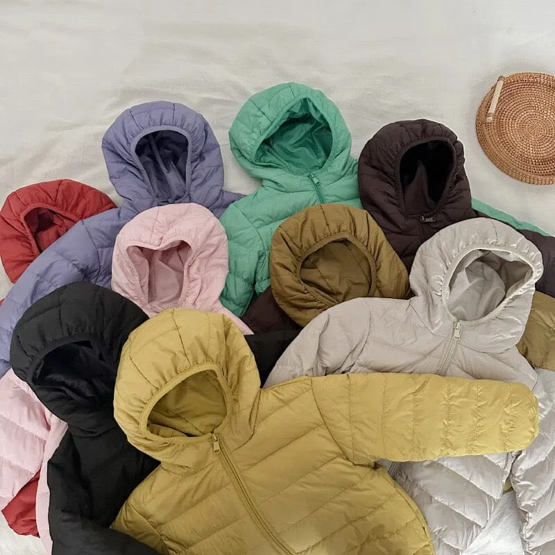 Basic Solid Color Ultra Light Down Jackets