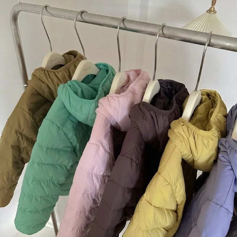 Basic Solid Color Ultra Light Down Jackets