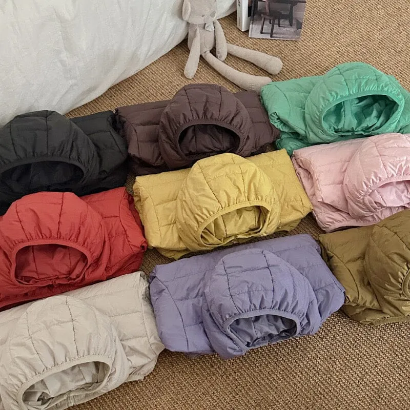Basic Solid Color Ultra Light Down Jackets