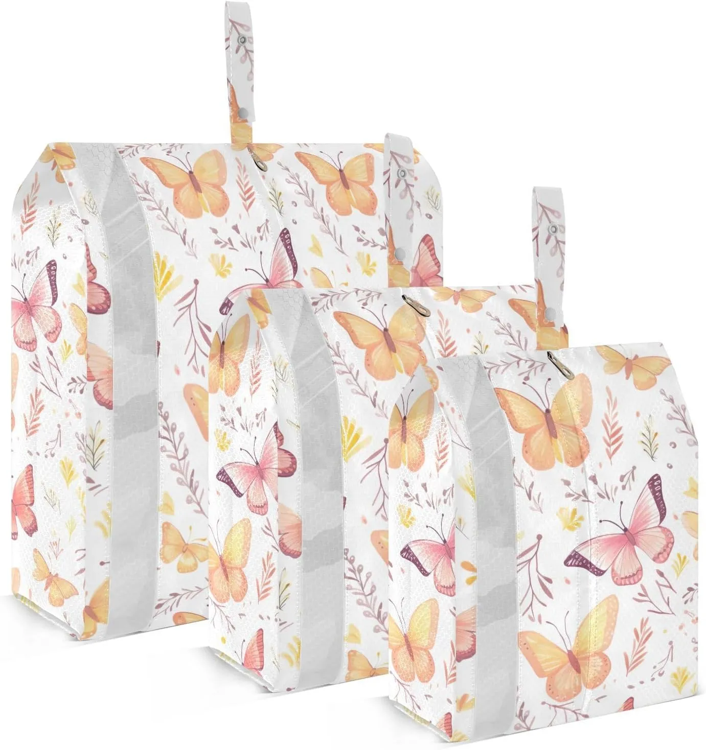 Beautiful Butterfly Leaves Packing Cubes for Travel 3 Set Travel Packing Cubes Luggage Organizer Bags for Carry On