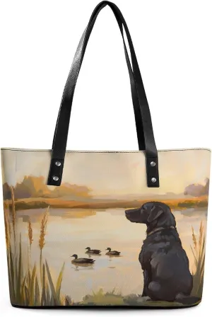 Blue Heron Women Soft Leather Handbags Tote Purses Shoulder Bucket Bags