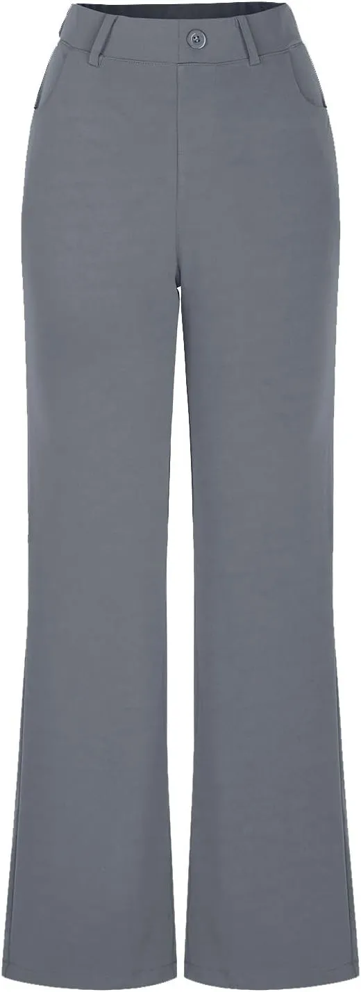 Bootcut Dress Pants for Women Business Casual High Waist Regular Fit Work Pants Elegant Office Trousers with Pockets