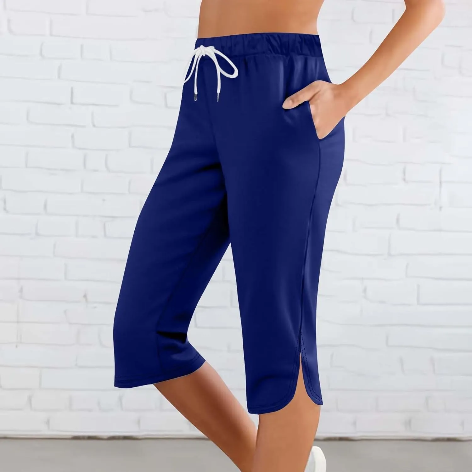 Capri Leggings for Women Knee Length Petite 2025 Summer High Waisted Athletic Workout Yoga Pants with Pockets