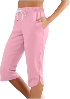 Capri Leggings for Women Knee Length Petite 2025 Summer High Waisted Athletic Workout Yoga Pants with Pockets