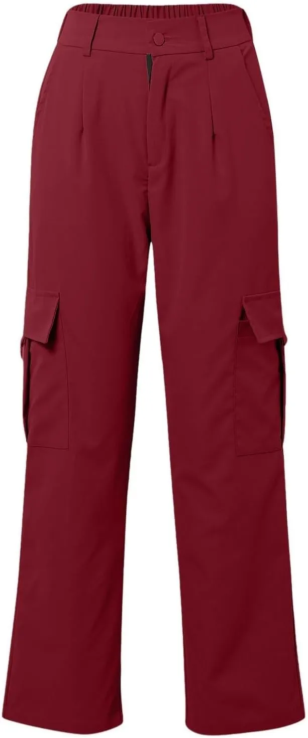 Cargo Pants for Women High Waisted Casual Hiking Streetwear Trousers with Pockets Y2k Straight Athletic Outdoor Pant