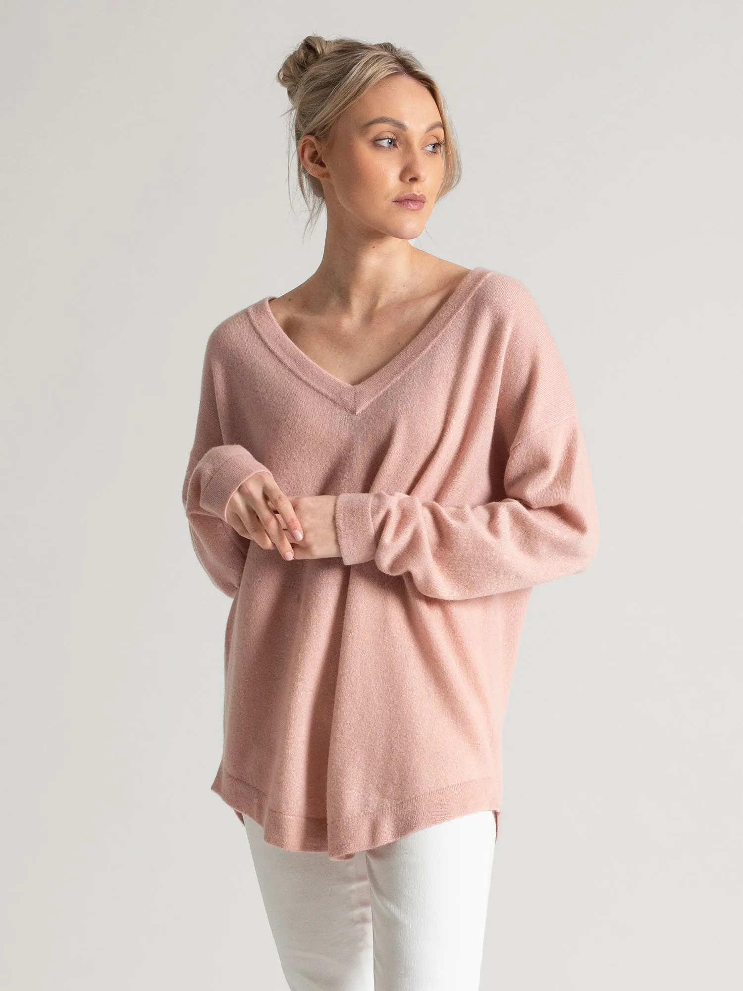 Cashmere sweater "Alva" - rose glow