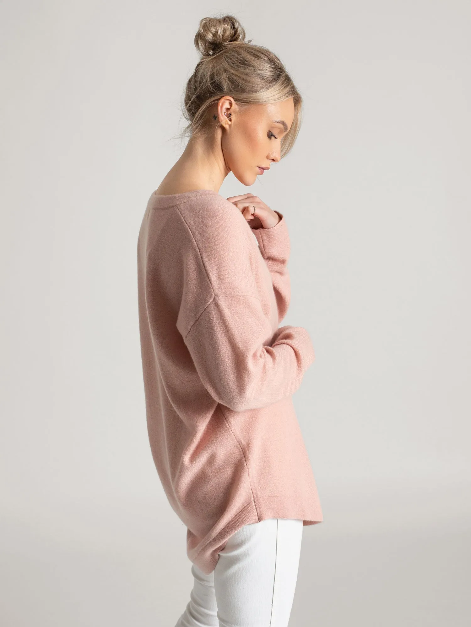 Cashmere sweater "Alva" - rose glow