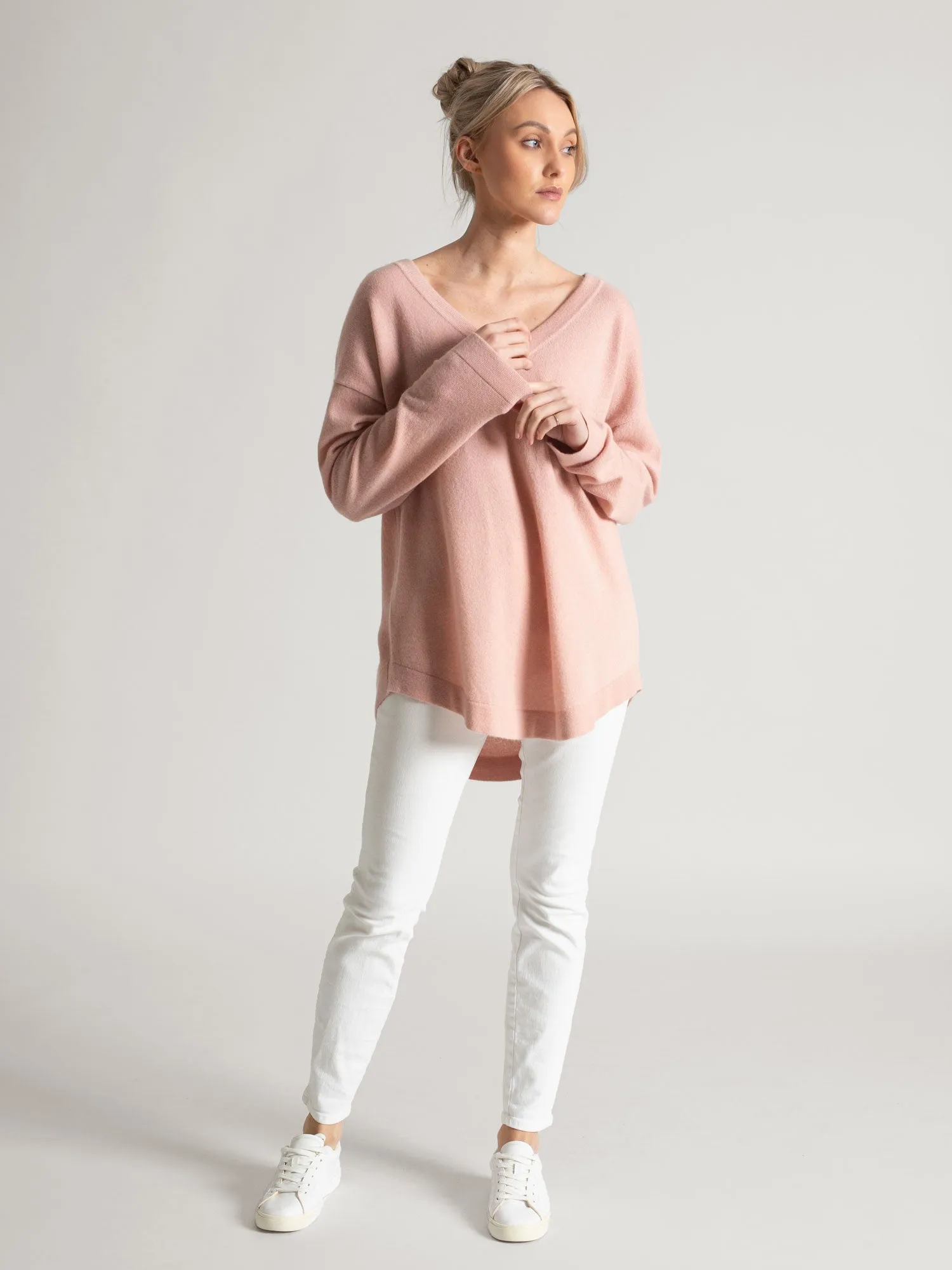 Cashmere sweater "Alva" - rose glow