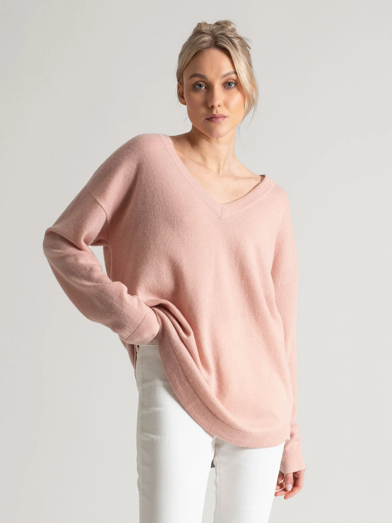 Cashmere sweater "Alva" - rose glow