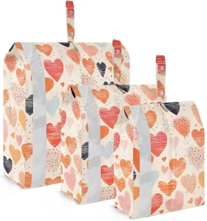 Colored Heart Packing Cubes for Travel 3 Set Travel Packing Organizers Luggage Organizers for Packing