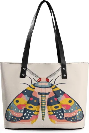 Colorful Butterfly Women Soft Leather Handbags Tote Purses Shoulder Bucket Bags