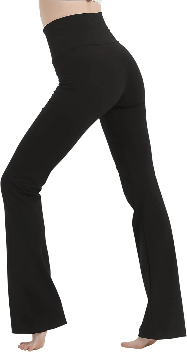 Cotton Spandex Low Rise Bootcut Flare Yoga Pants Legging(Regular Size/Plus Size) S-5XL (32"/34"/36" Inseam)