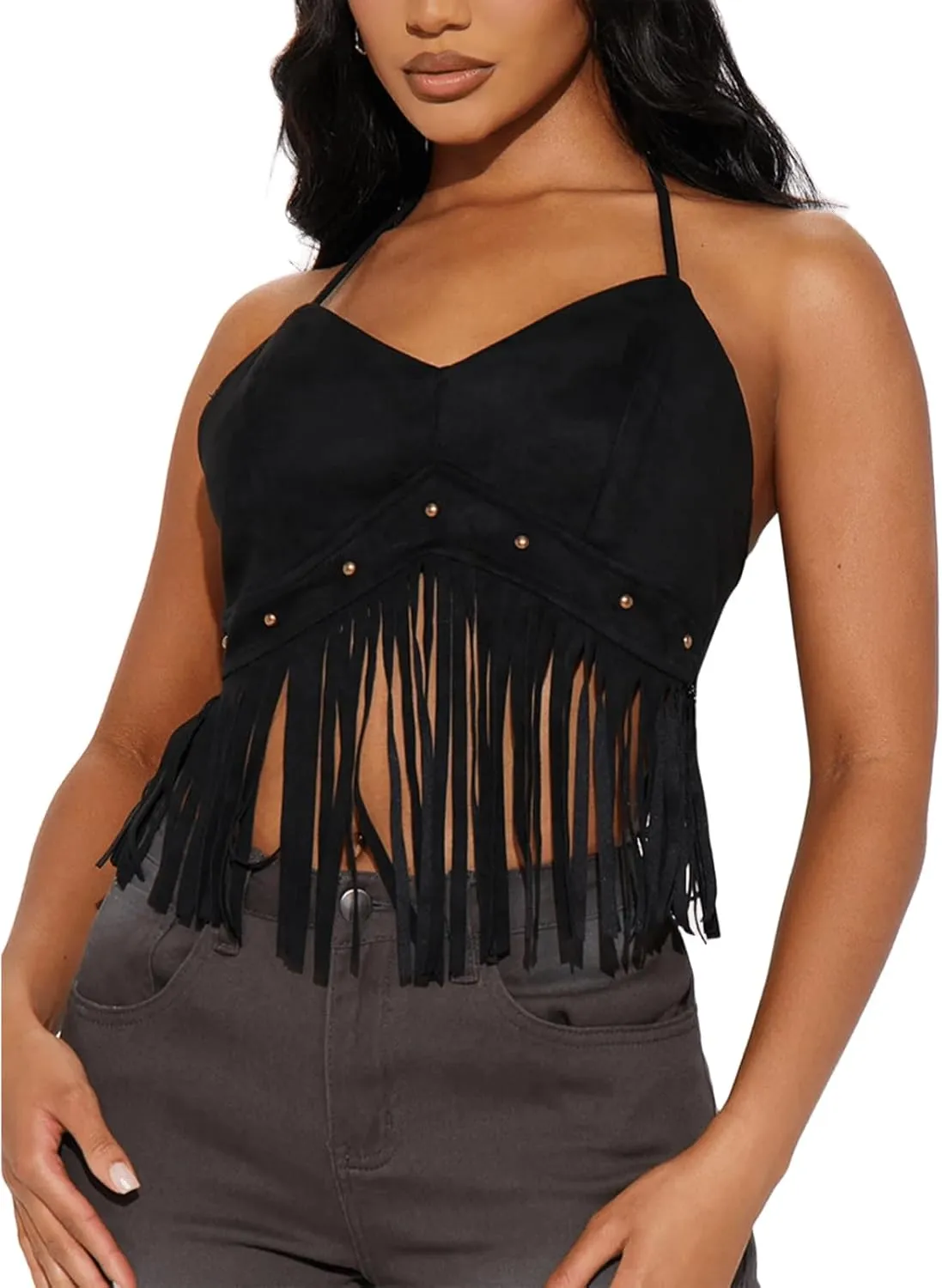 Country Concert Outfit for Women Fringe Western Rodeo Cowgirl Shirts 70s Hippie Tops with Tassel