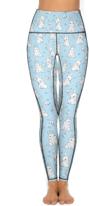 Cute Birds Floral Yoga Pants Women Tummy Control Workout Leggings with Pockets Stretchy High Waist Work Casual Pants