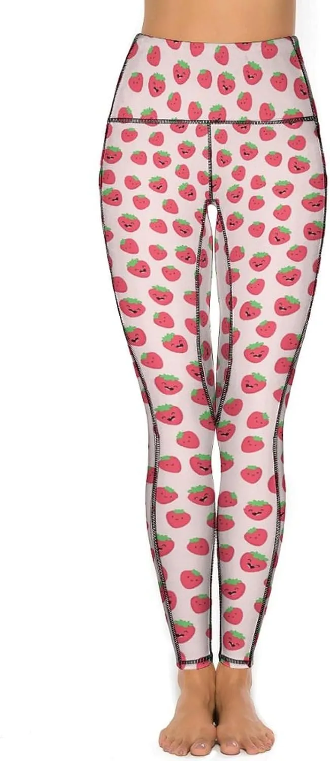 Cute Birds Floral Yoga Pants Women Tummy Control Workout Leggings with Pockets Stretchy High Waist Work Casual Pants