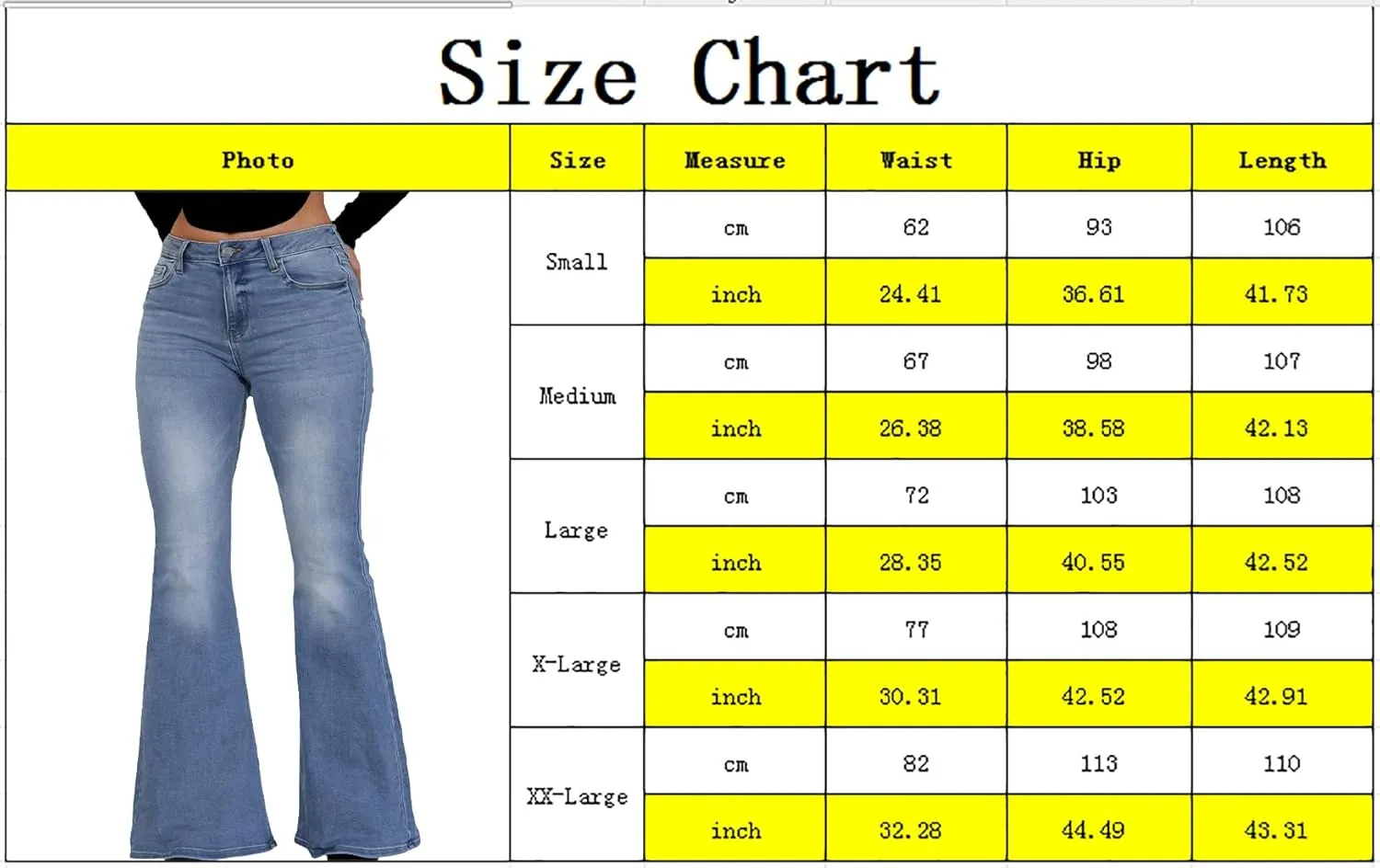 CutieLove Women's Bell Bottom Jeans High Waisted Stretchy Flared Denim Pants