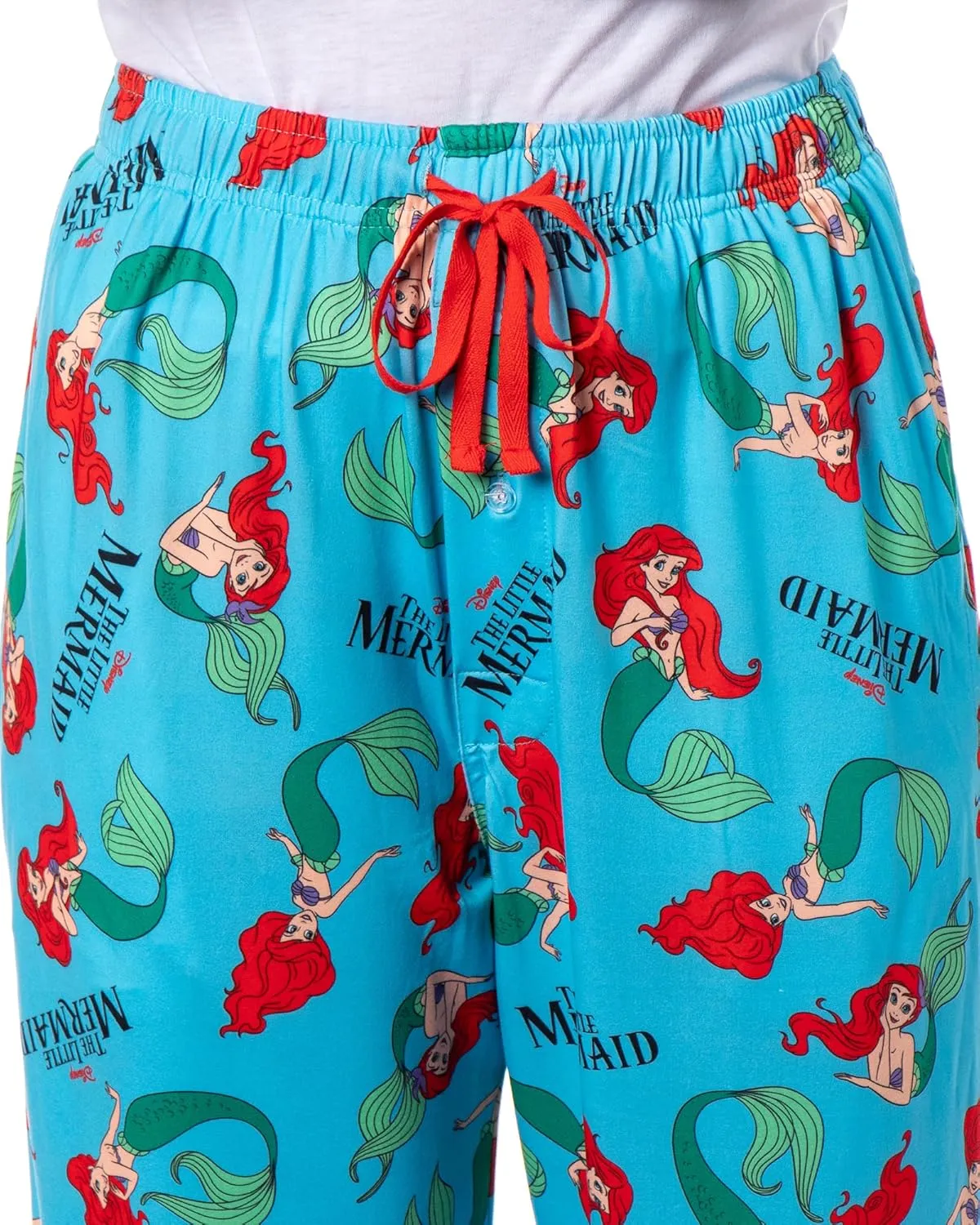 Disney The Little Mermaid Women's AOP Ariel Design Adult Elastic Drawstring Lounge Sleep Pajama Pants