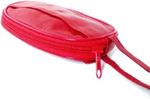 Fashion Soft Quality Leather Cellphone Holder Sleeve Pouch Wristlet Wallet (Red)