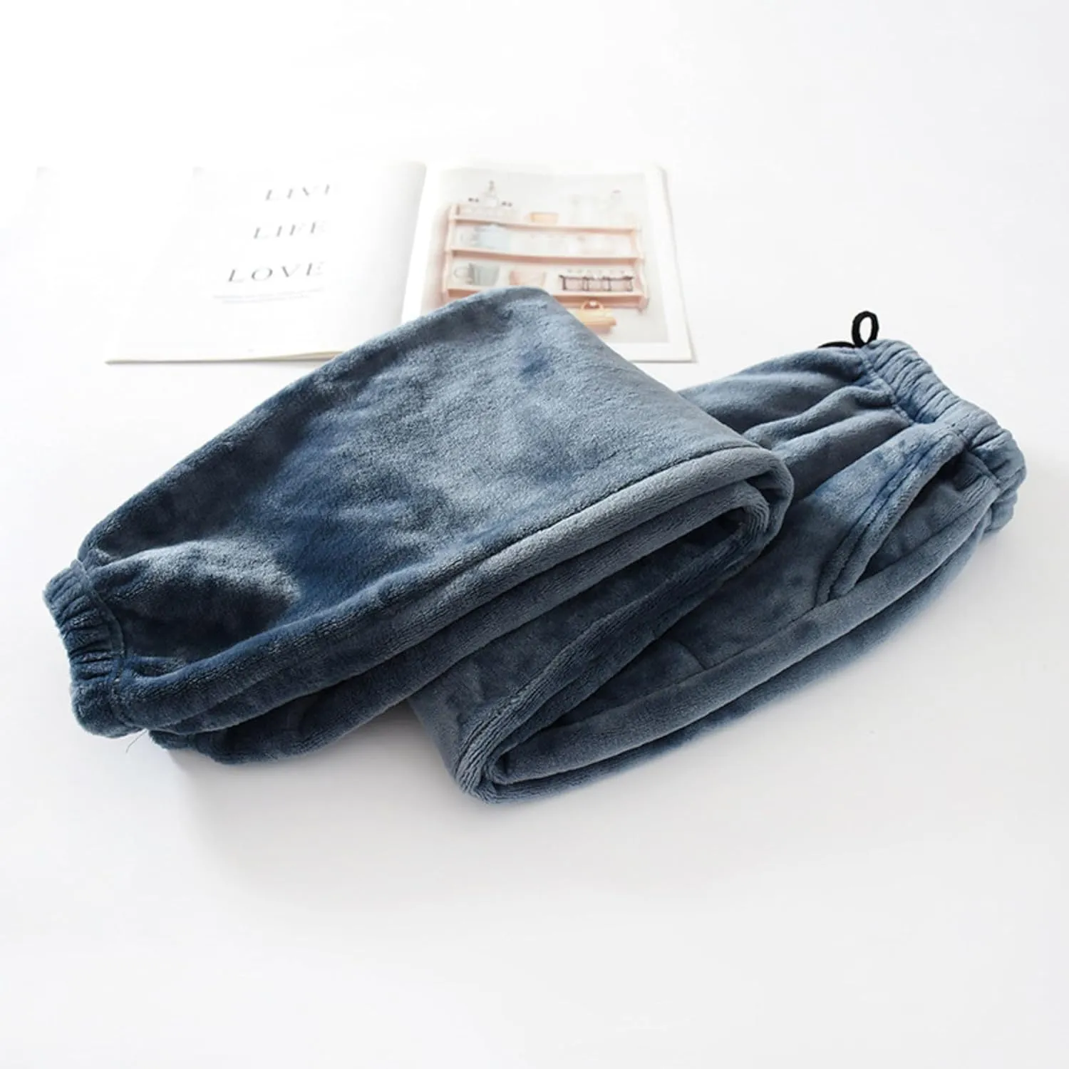 Fiona Jolin Women's Plush Fluffy Pajama Pants Winter Warm Fuzzy Fleece Lounge Bottoms Sleepwear with Pockets