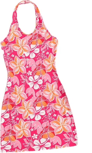 Floerns Women's Sleeveless Halter Backless Tie Back Floral Bodycon Mini Dress