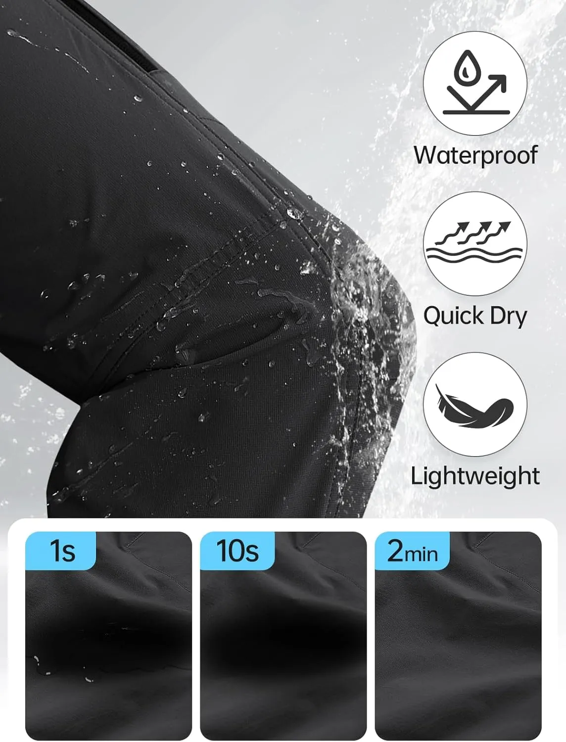 FREE SOLDIER Men's Hiking Pants Water Resistant Quick Dry Lightweight Tactical Cargo Work Pants for Travel Outdoor