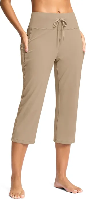G Gradual Yoga Capri Pants for Women with Pockets High Waist Capris Leggings Tummy Control Straight Workout Summer Crop Pants