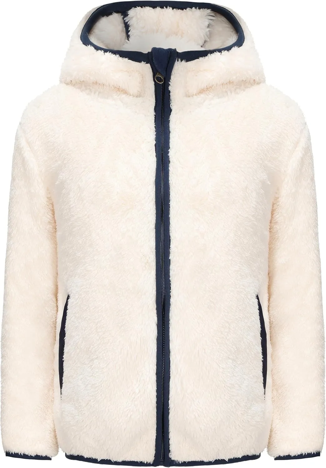 Girl's Jacket Kids Full Zip Ultra Soft Sherpa Fleece Hoodie Sweatshirt