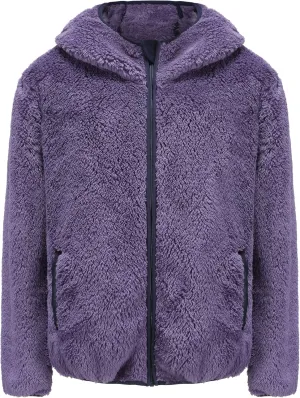 Girl's Jacket Kids Full Zip Ultra Soft Sherpa Fleece Hoodie Sweatshirt
