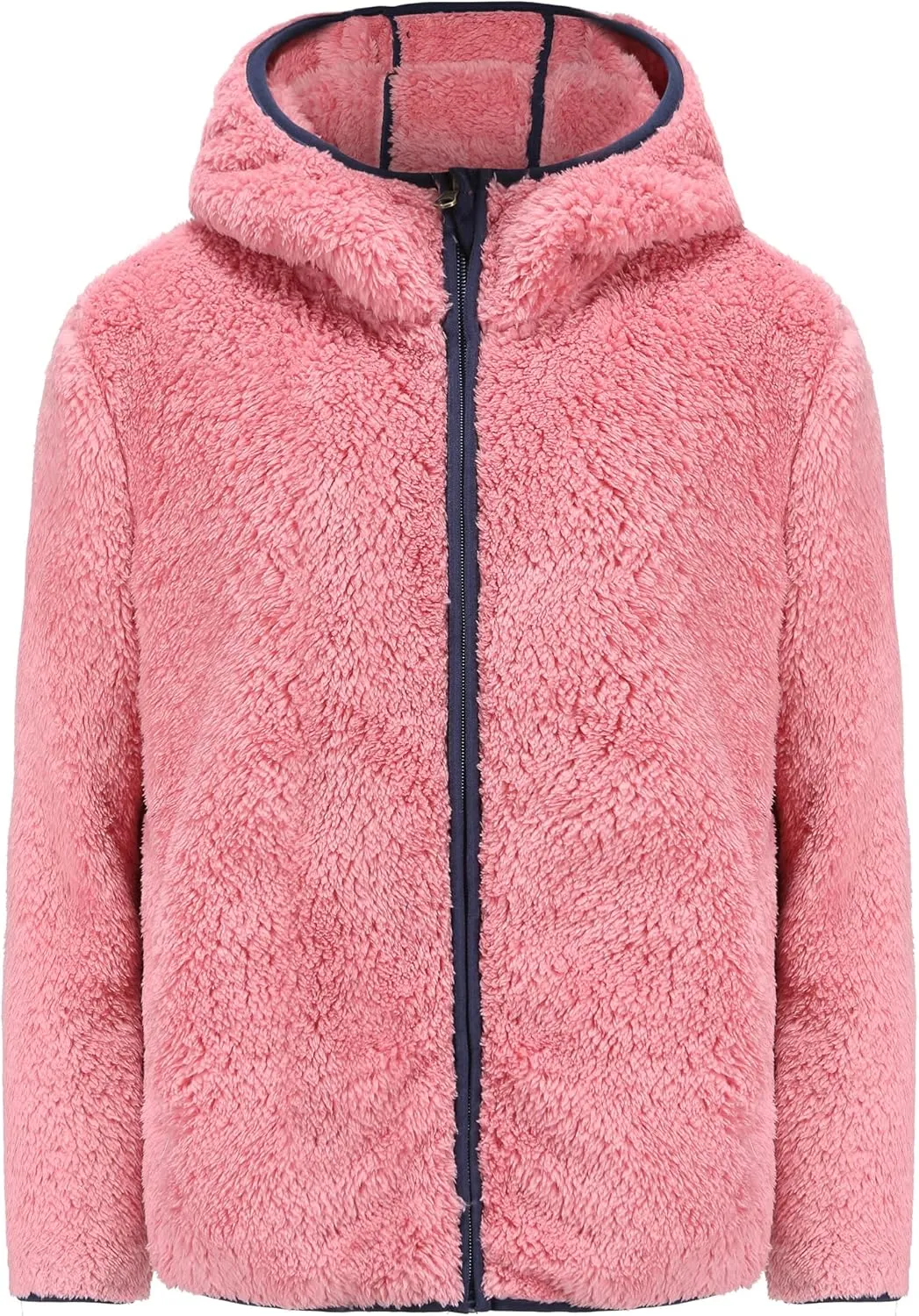 Girl's Jacket Kids Full Zip Ultra Soft Sherpa Fleece Hoodie Sweatshirt