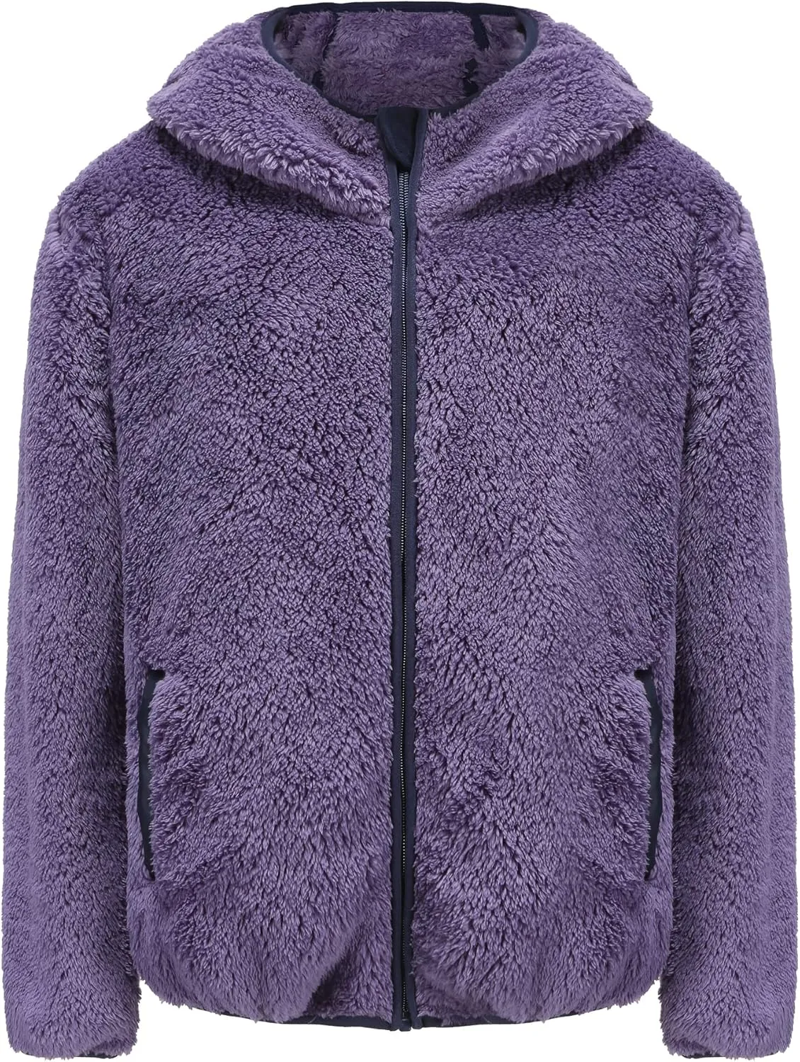 Girl's Jacket Kids Full Zip Ultra Soft Sherpa Fleece Hoodie Sweatshirt