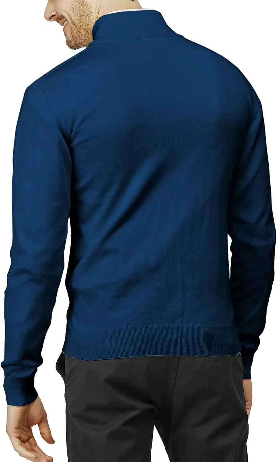 H2H Mens Casual Slim Fit Knitted Cardigan Zip-up Long Sleeve Thermal with Twisted Pattern