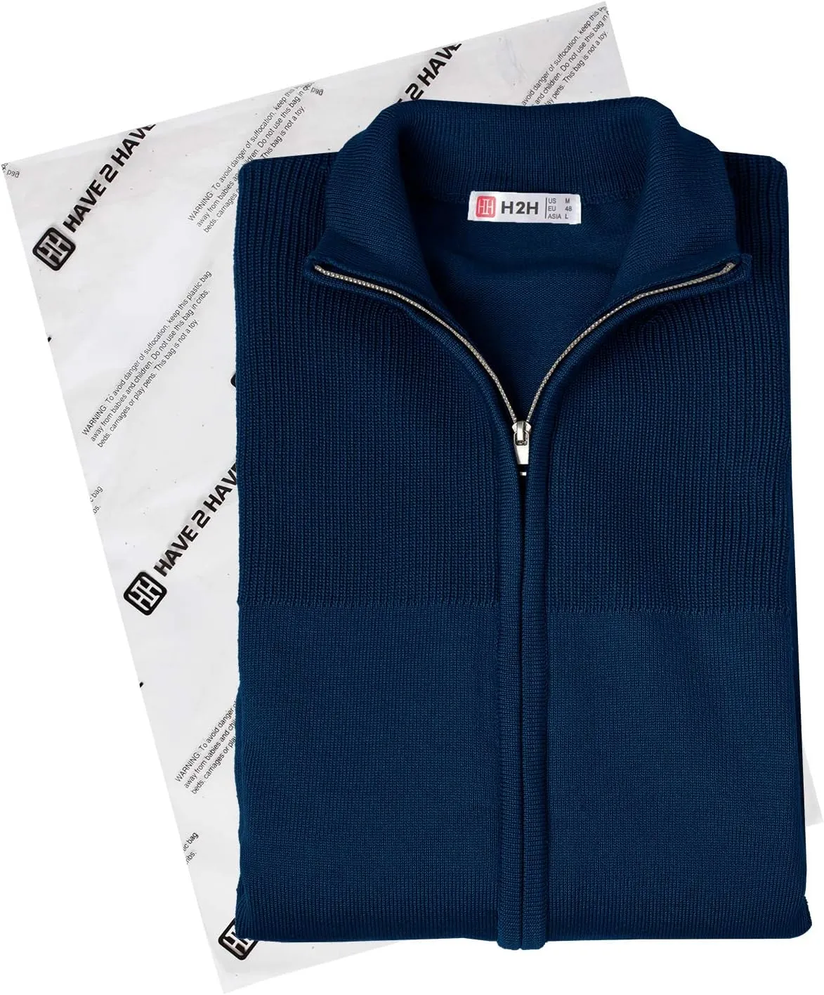 H2H Mens Casual Slim Fit Knitted Cardigan Zip-up Long Sleeve Thermal with Twisted Pattern