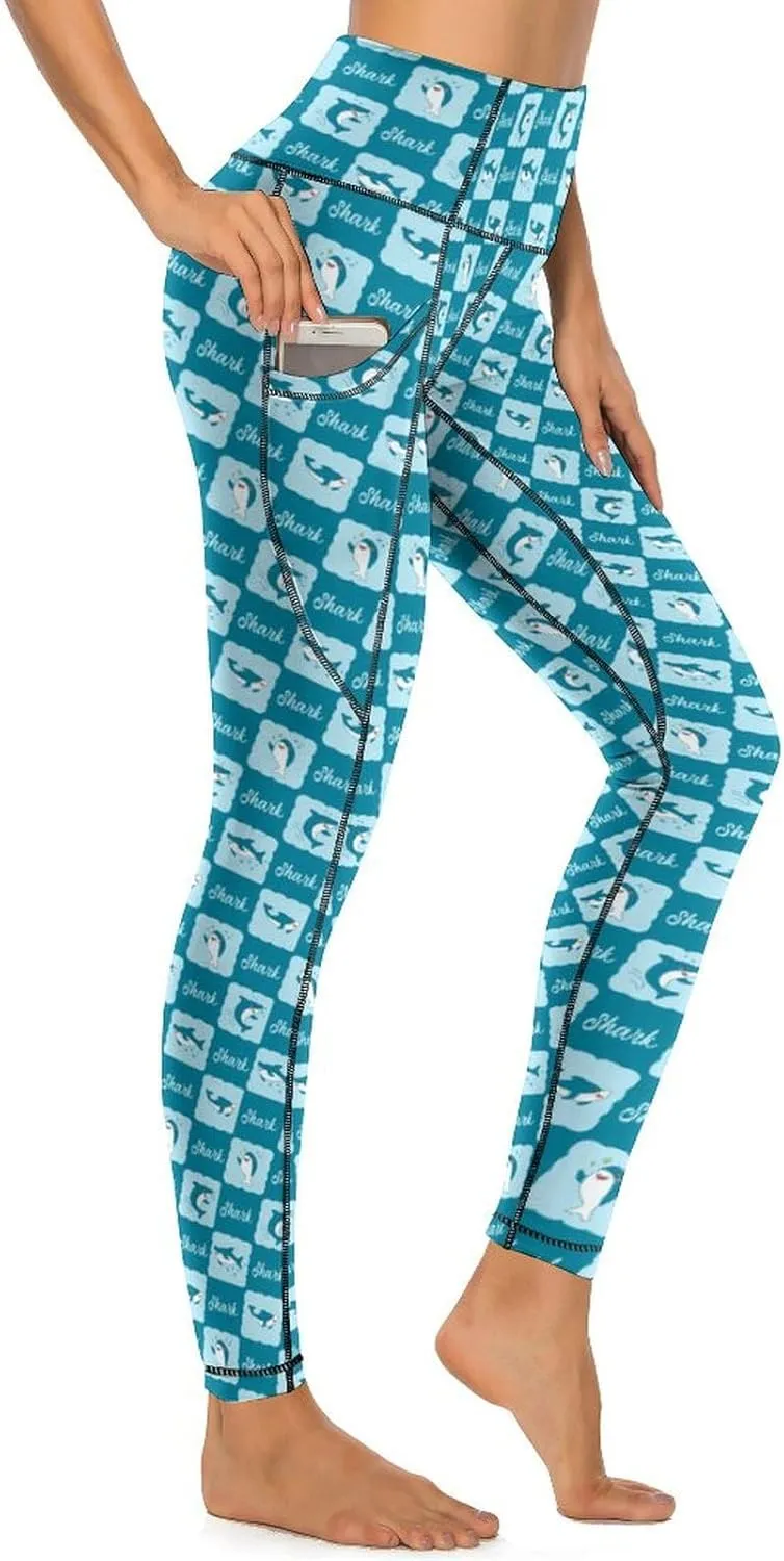 Halloween Skulls Yoga Pants Women Tummy Control Workout Leggings with Pockets High Waist Sports Trousers Lounge Pants