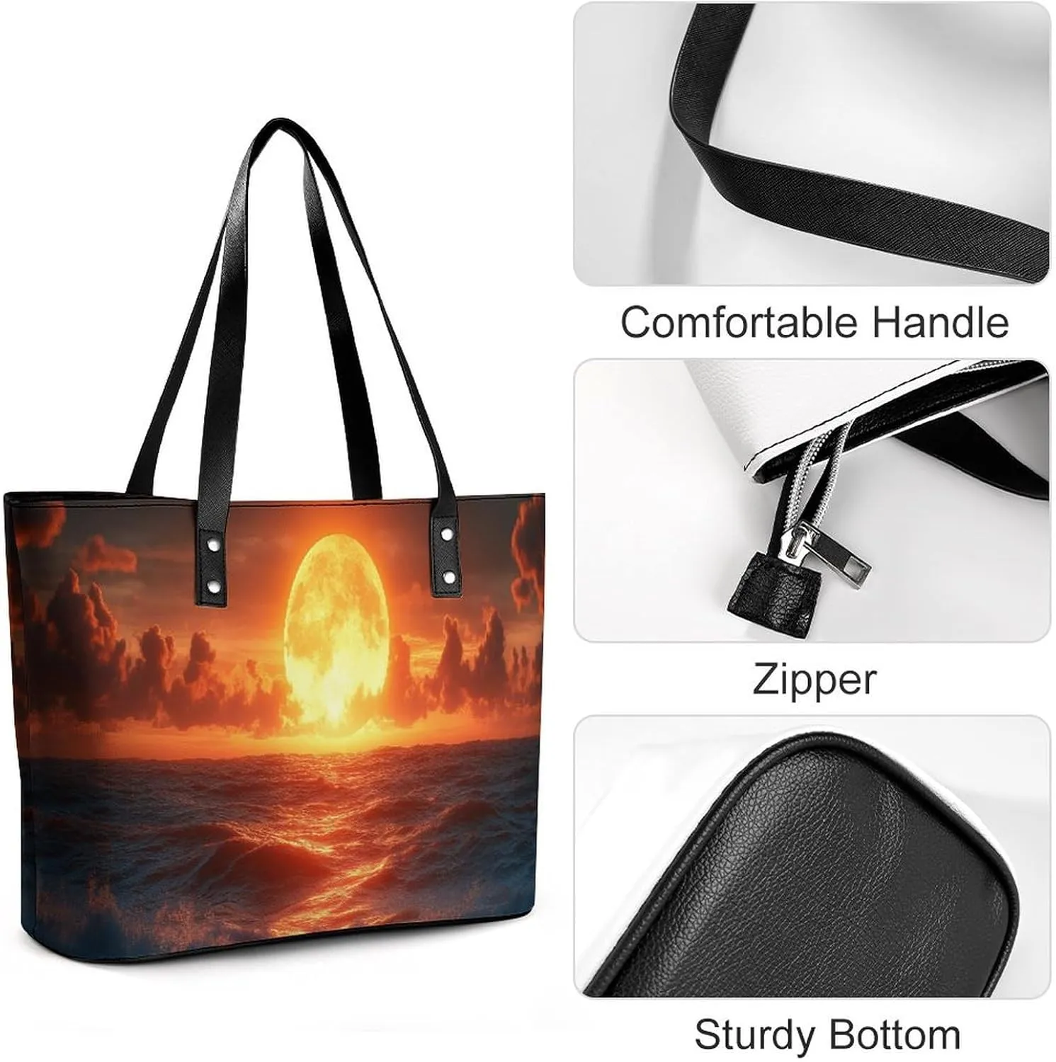 HAPPY 2025 Women Soft Leather Handbags Tote Purses Shoulder Bucket Bags